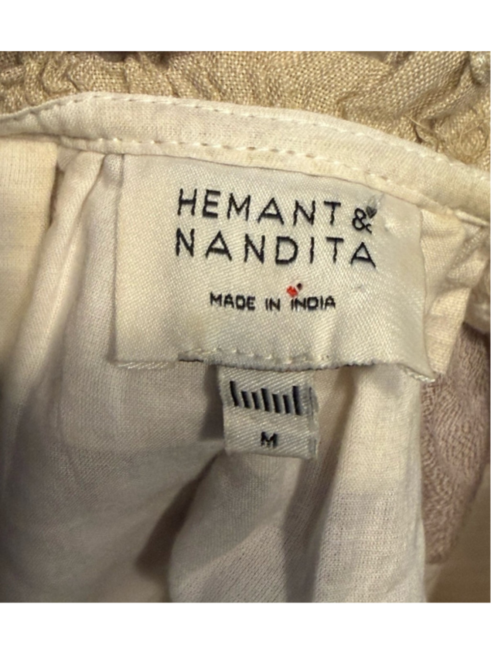 Hemant & Nandita Womens Mana Dress Embroidered Striped Boho Chic India - Picture 3 of 7